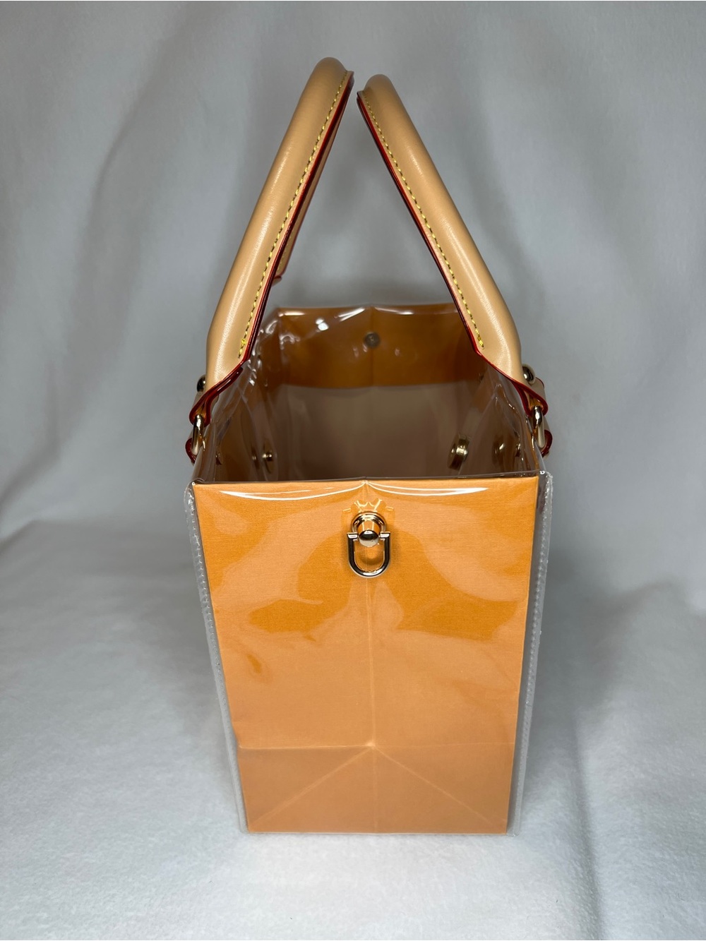 Upcycled Authentic Louis Vuitton shopper bag tote encased in PVC top handles - Picture 2 of 10